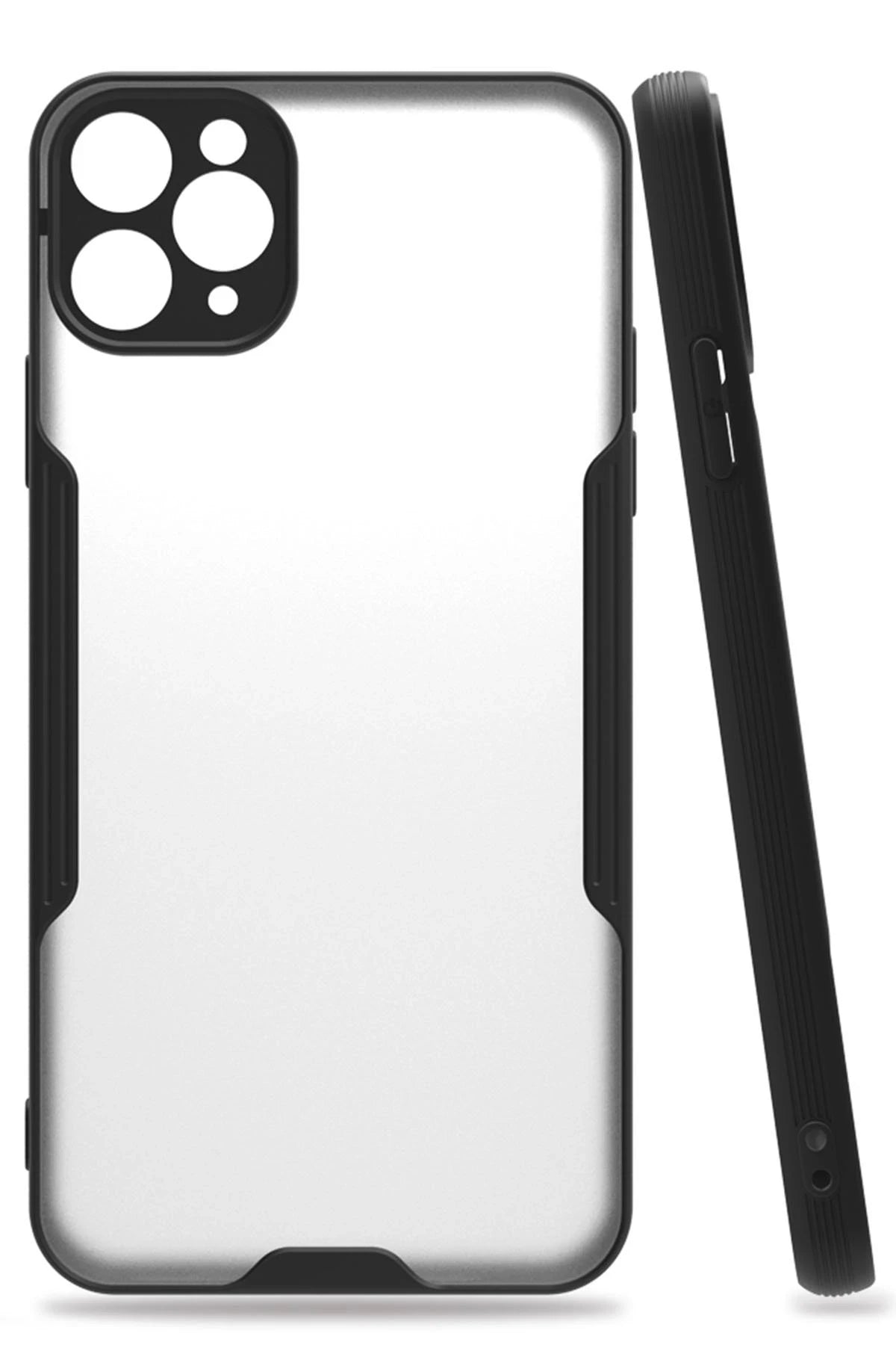 nebaktın Apple iPhone 11 Pro Max Kılıf Platin Silikon - Siyah 1