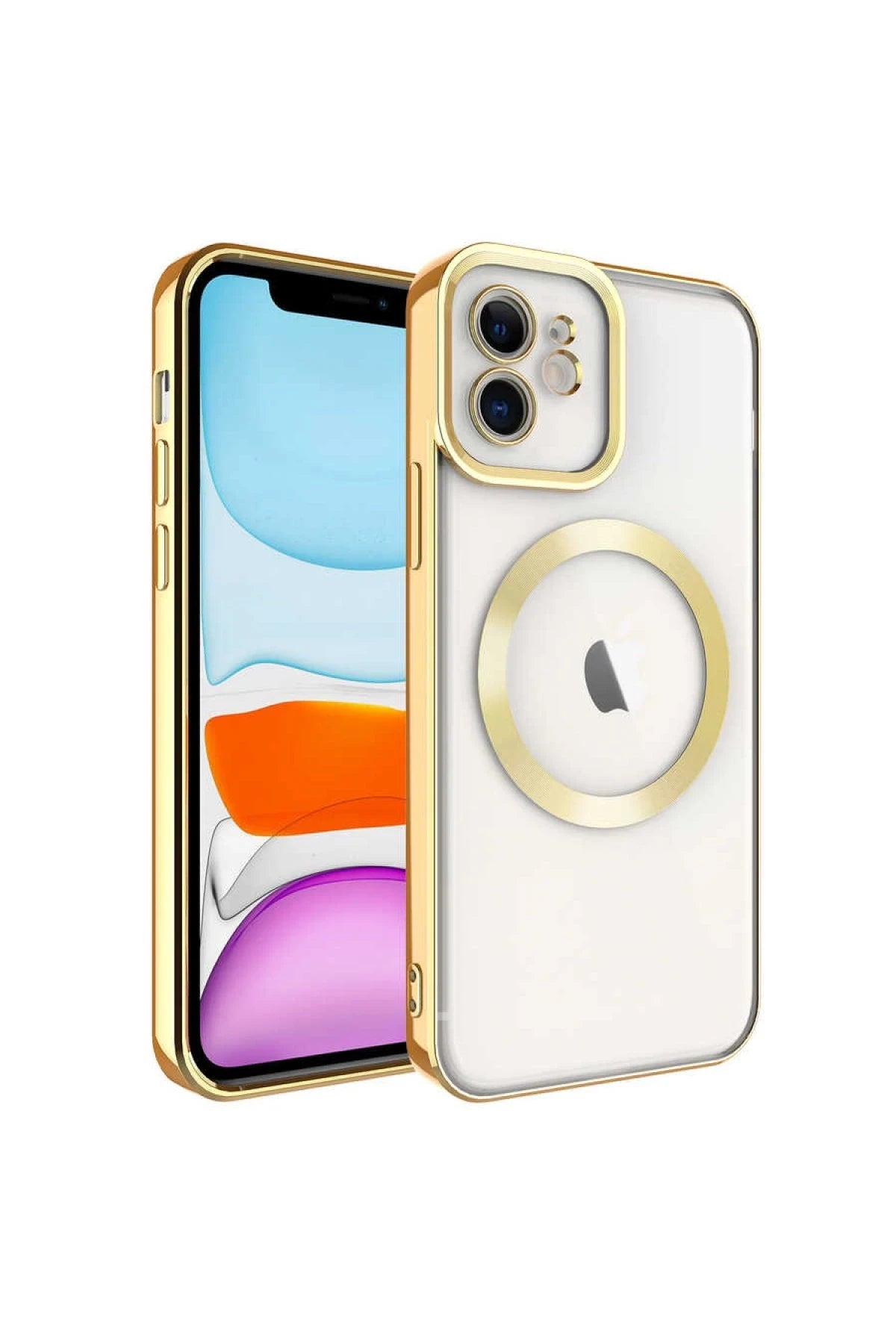 nebaktın Apple iPhone 12 Kılıf Kross Magneticsafe Kapak - Gold 1