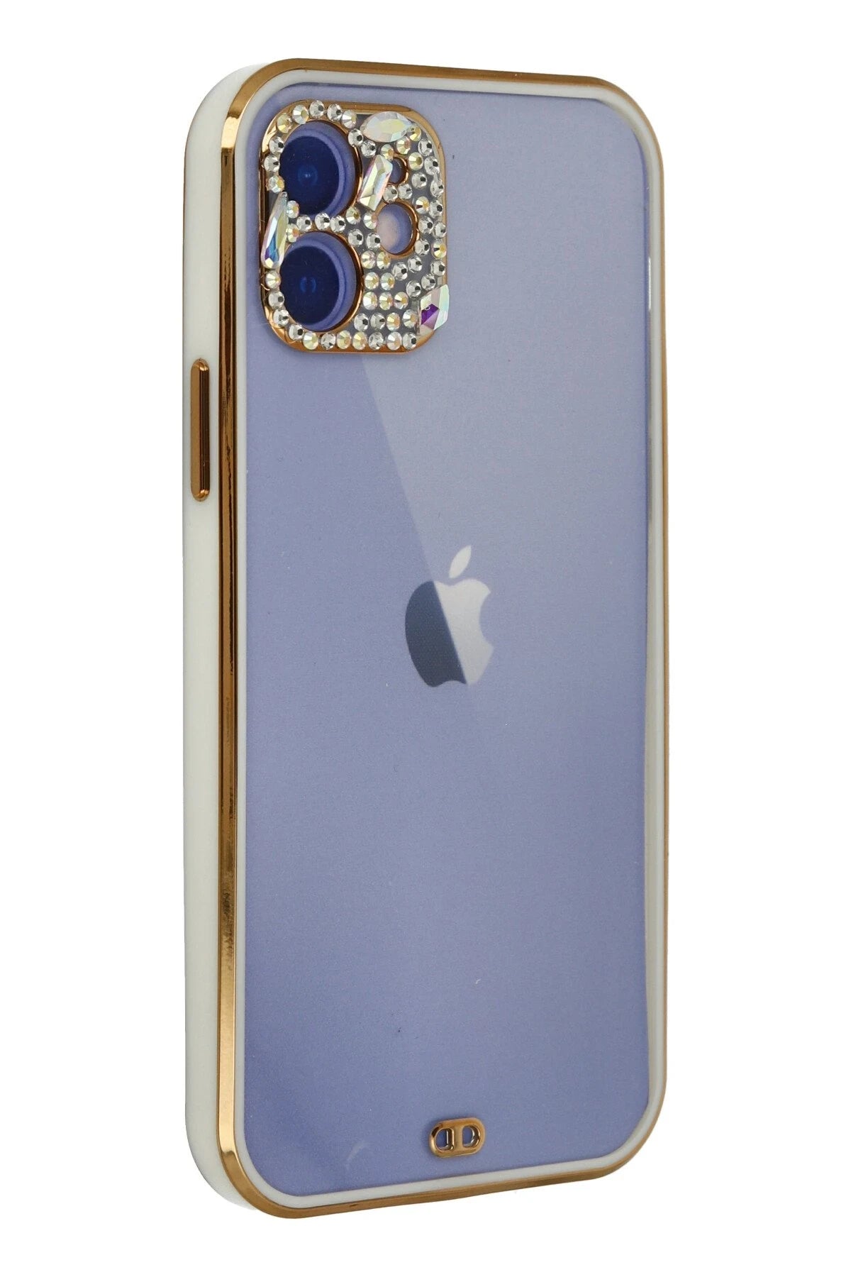 nebaktın Apple iPhone 12 Kılıf Liva Taşlı Silikon - Beyaz 3