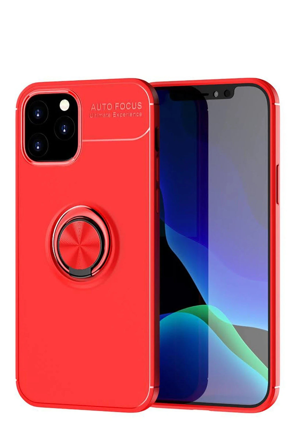 nebaktın Apple iPhone 12 Kılıf Range Yüzüklü Silikon - Kırmızı 1