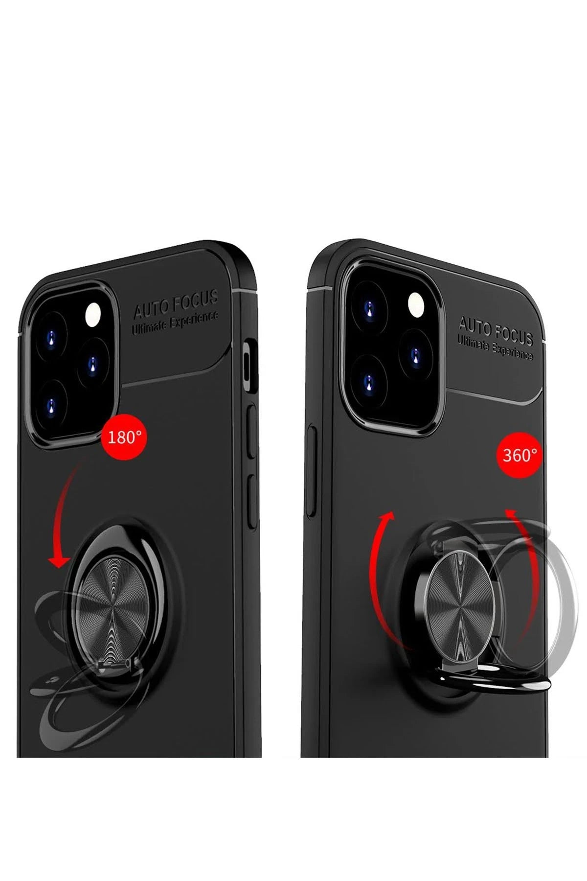 nebaktın Apple iPhone 12 Kılıf Range Yüzüklü Silikon - Kırmızı 3