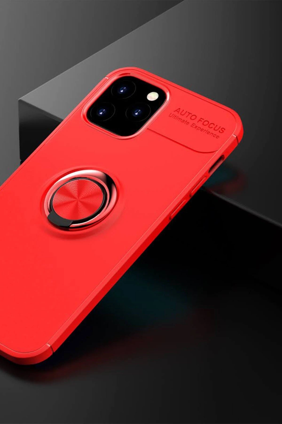 nebaktın Apple iPhone 12 Kılıf Range Yüzüklü Silikon - Kırmızı 2