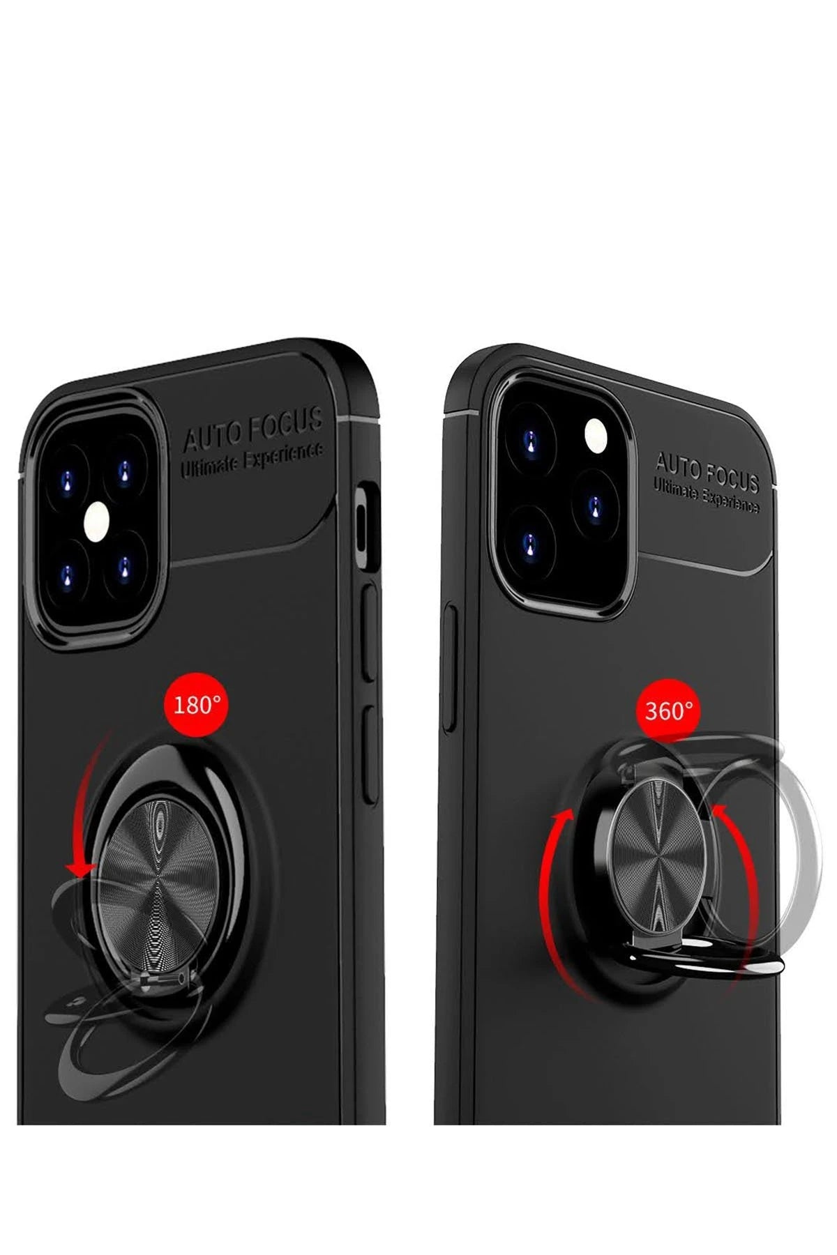 nebaktın Apple iPhone 12 Mini Kılıf Range Yüzüklü Silikon - Kırmızı 3