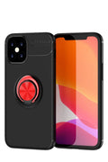 nebaktın Apple iPhone 12 Mini Kılıf Range Yüzüklü Silikon - Siyah-Kırmızı 1