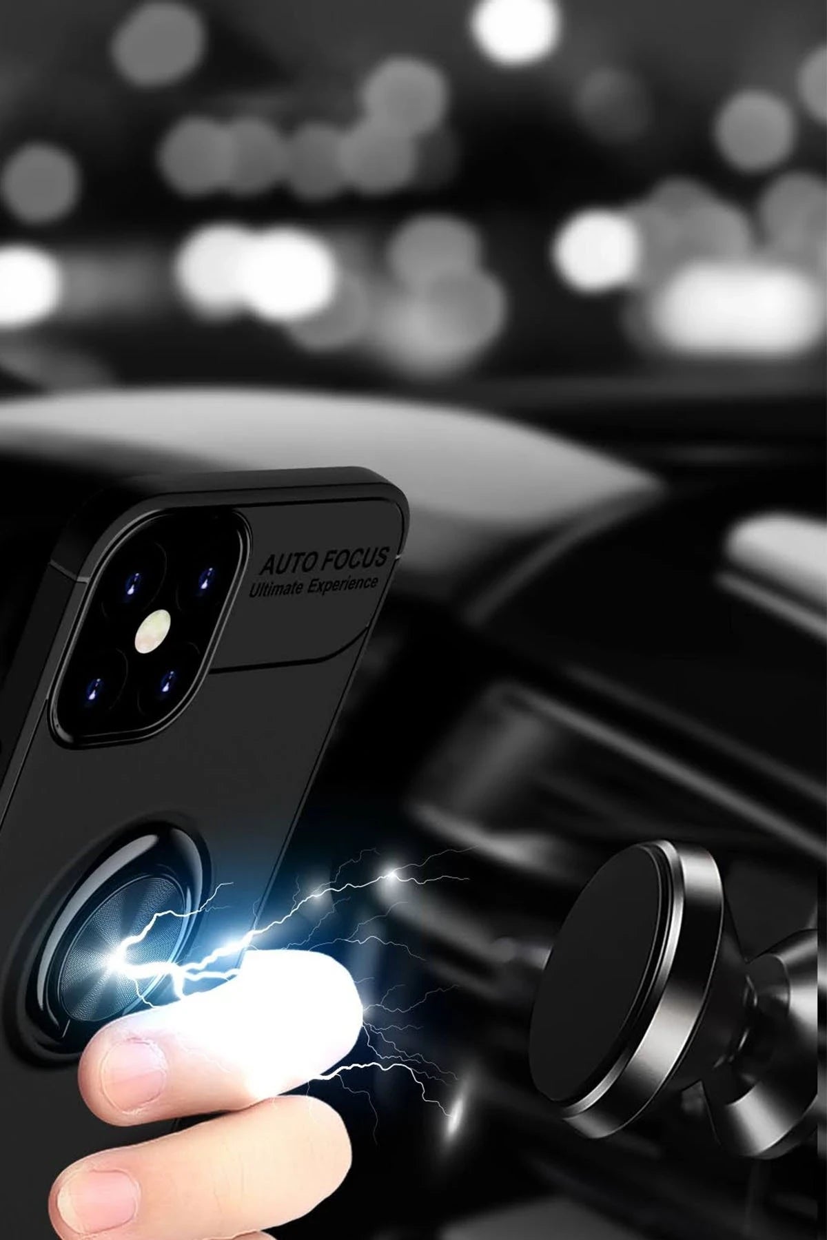 nebaktın Apple iPhone 12 Mini Kılıf Range Yüzüklü Silikon - Siyah-Kırmızı 4