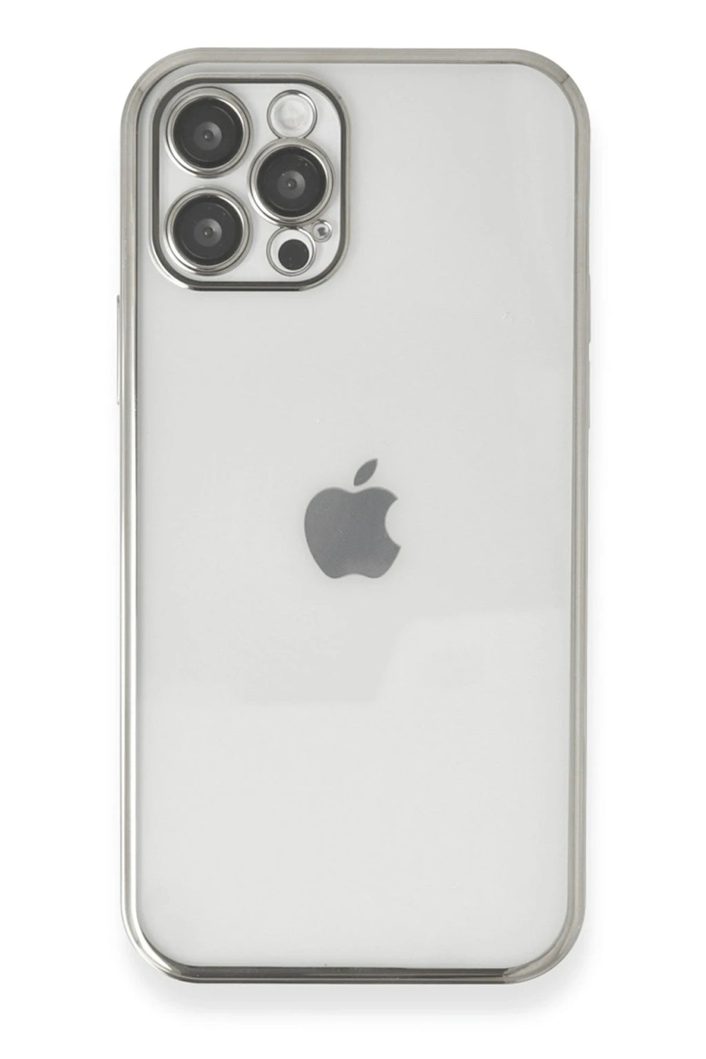 nebaktın Apple iPhone 12 Pro Kılıf Razer Lensli Silikon - Gümüş 1