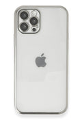 nebaktın Apple iPhone 12 Pro Kılıf Razer Lensli Silikon - Gümüş 1