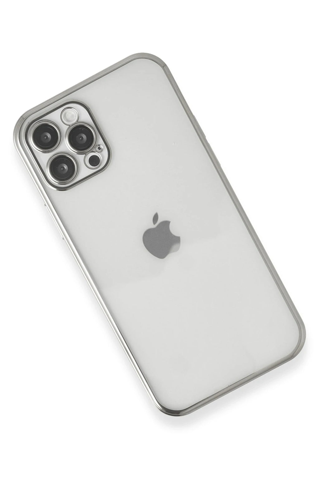nebaktın Apple iPhone 12 Pro Kılıf Razer Lensli Silikon - Gümüş 2