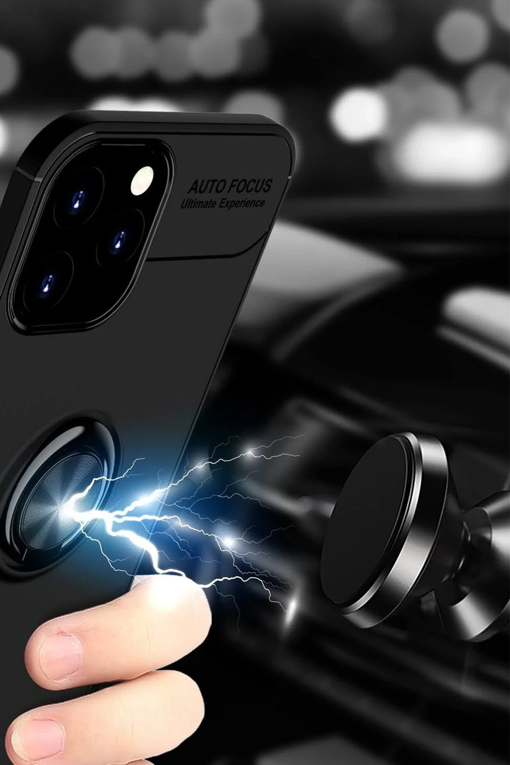 nebaktın Apple iPhone 12 Pro Max Kılıf Range Yüzüklü Silikon - Siyah-Kırmızı 4