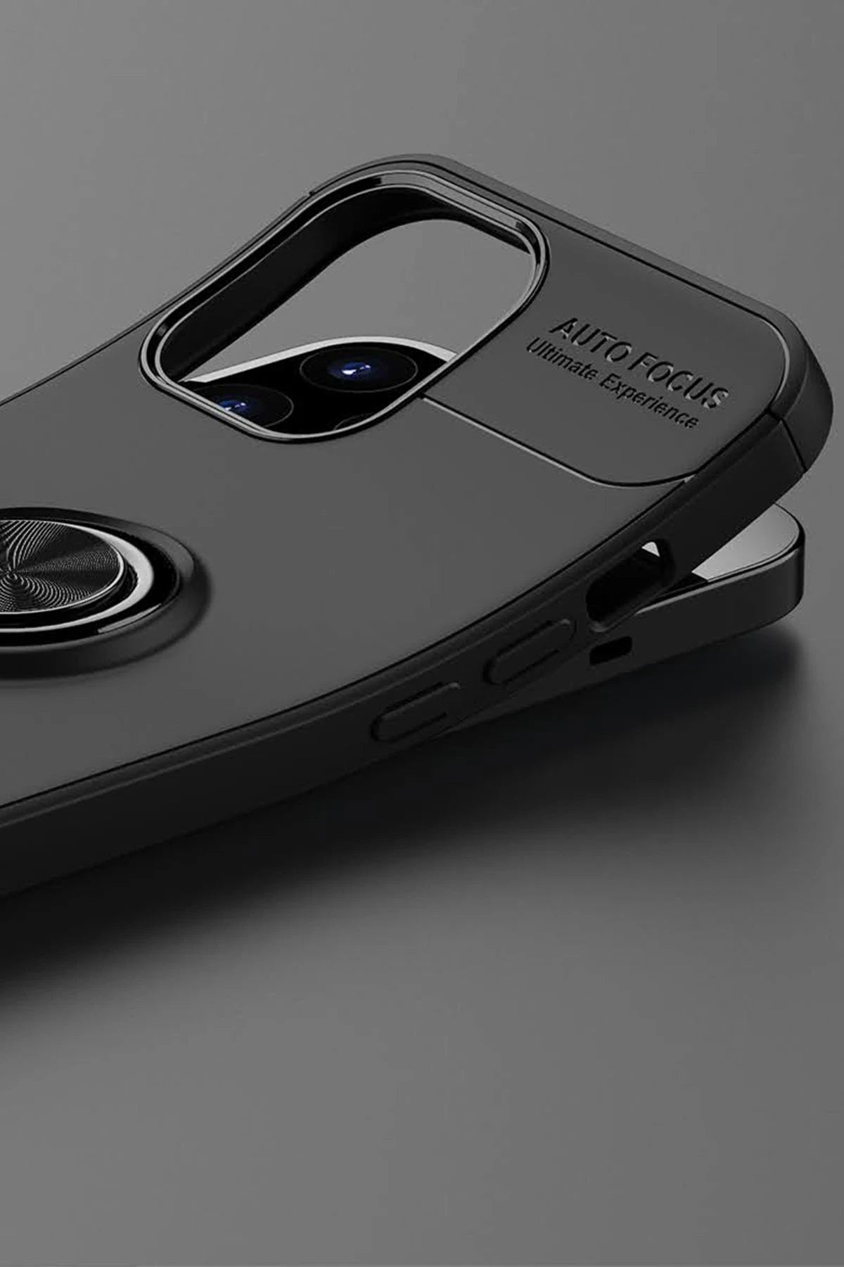 nebaktın Apple iPhone 12 Pro Max Kılıf Range Yüzüklü Silikon - Siyah-Kırmızı 5