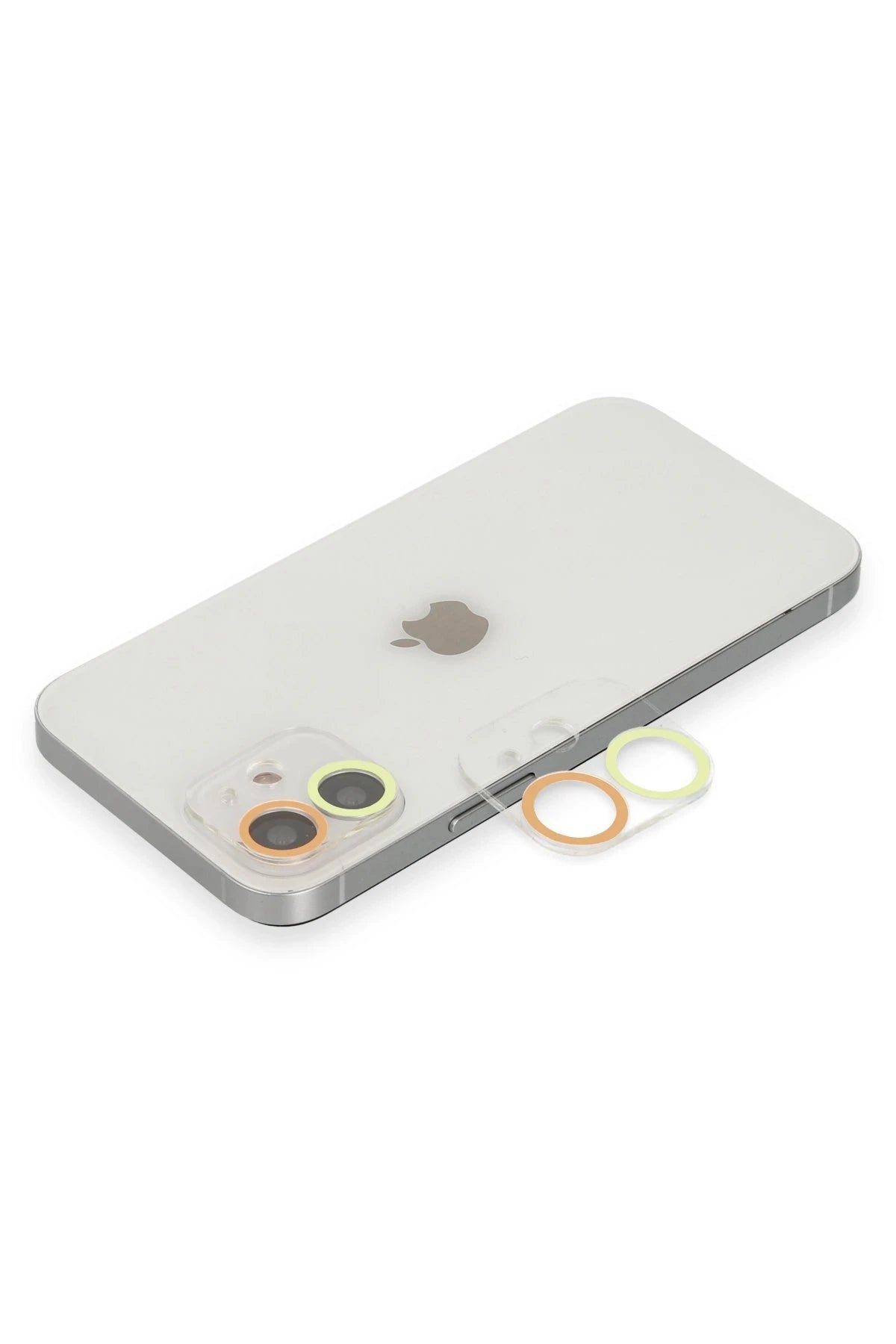 nebaktın Apple iPhone 12 Renkli Kamera Lens Koruma Cam - Sarı-Turuncu 1