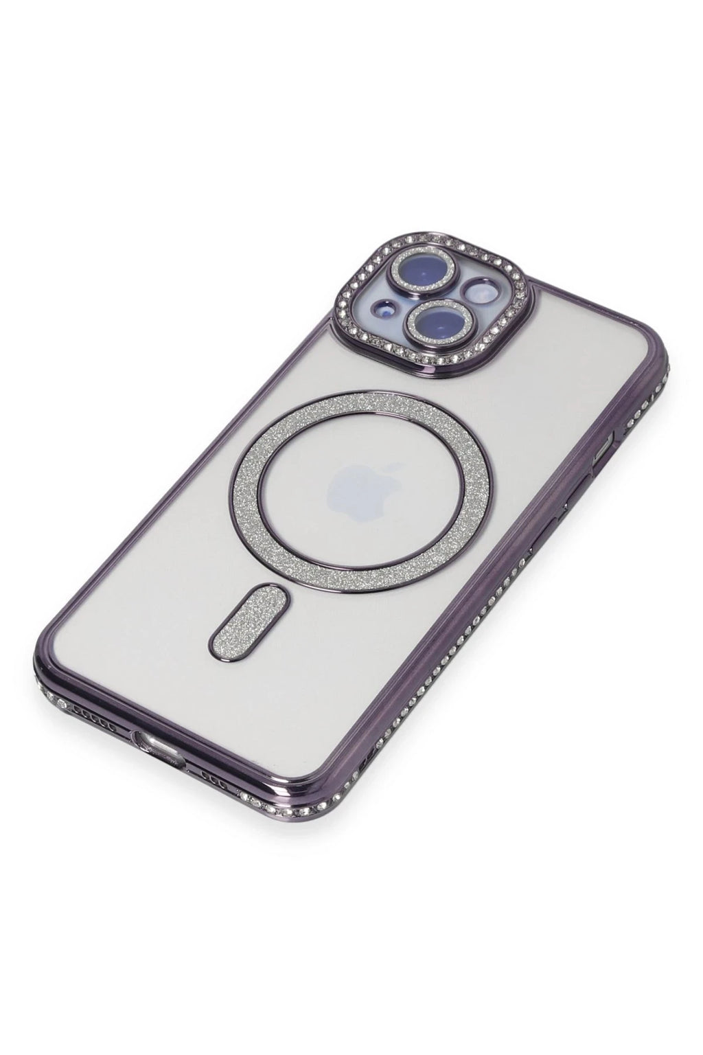 nebaktın Apple iPhone 13 Kılıf Joke Simli Magneticsafe Kılıf - Derin Mor 2