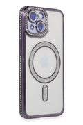 nebaktın Apple iPhone 13 Kılıf Joke Simli Magneticsafe Kılıf - Derin Mor 1