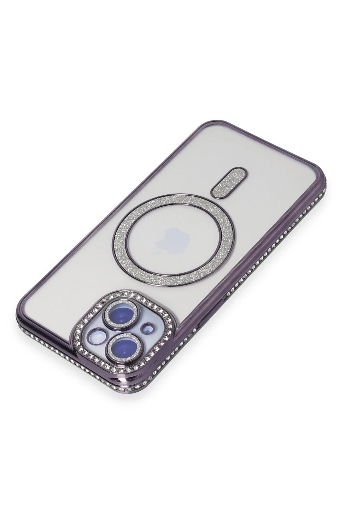 nebaktın Apple iPhone 13 Kılıf Joke Simli Magneticsafe Kılıf - Derin Mor 3