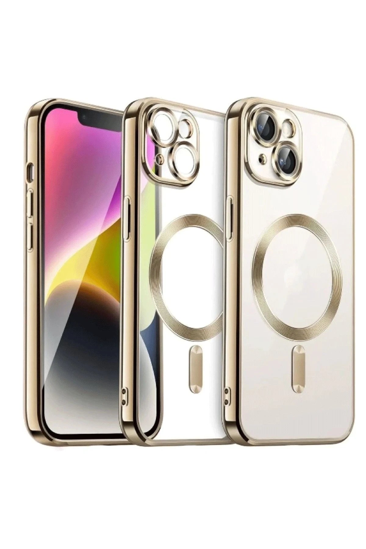 nebaktın Apple iPhone 13 Kılıf Kross Magneticsafe Kapak - Gold 1
