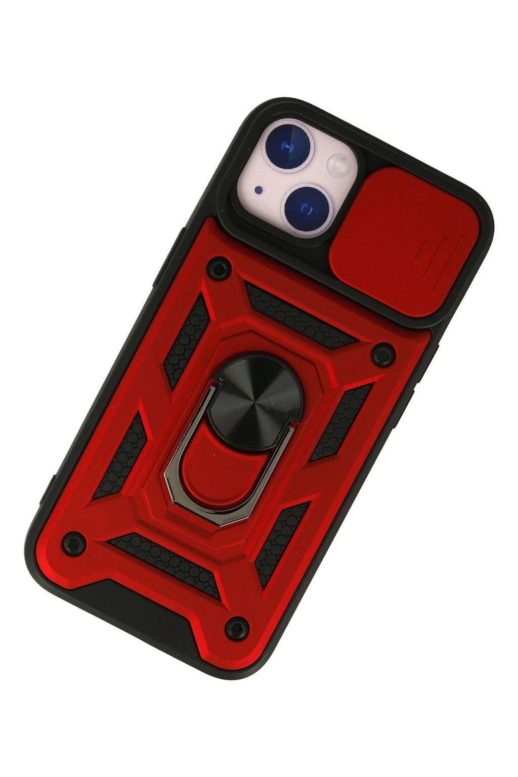 nebaktın Apple iPhone 13 Kılıf Pars Lens Yüzüklü Silikon - Kırmızı 3
