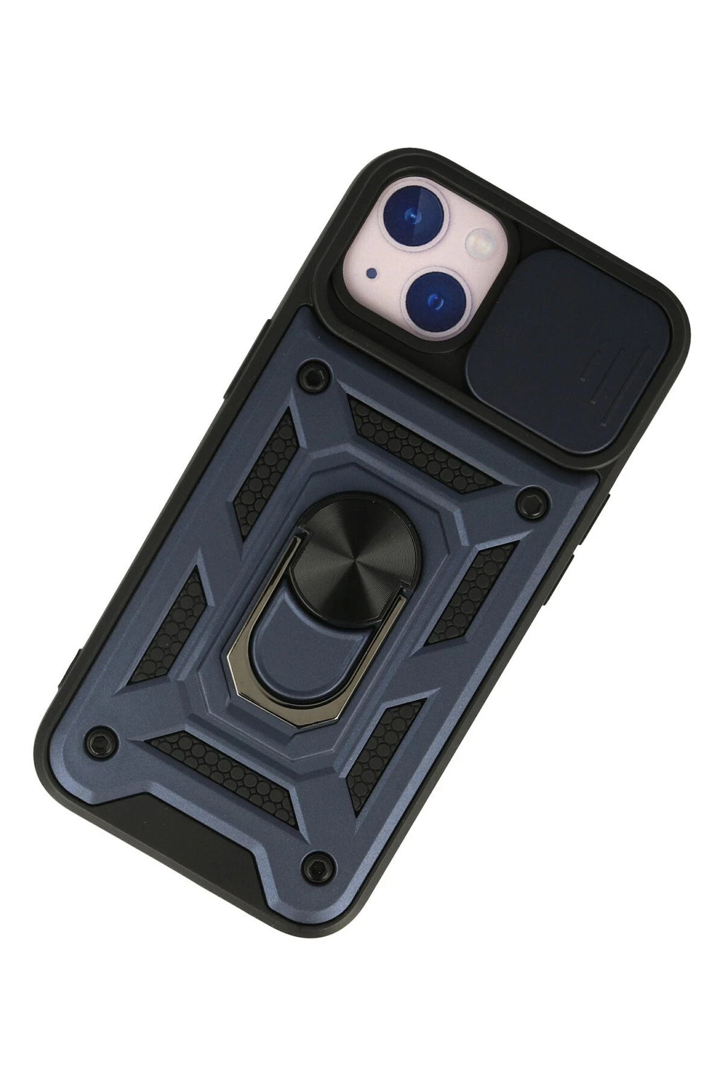 nebaktın Apple iPhone 13 Kılıf Pars Lens Yüzüklü Silikon - Lacivert 3