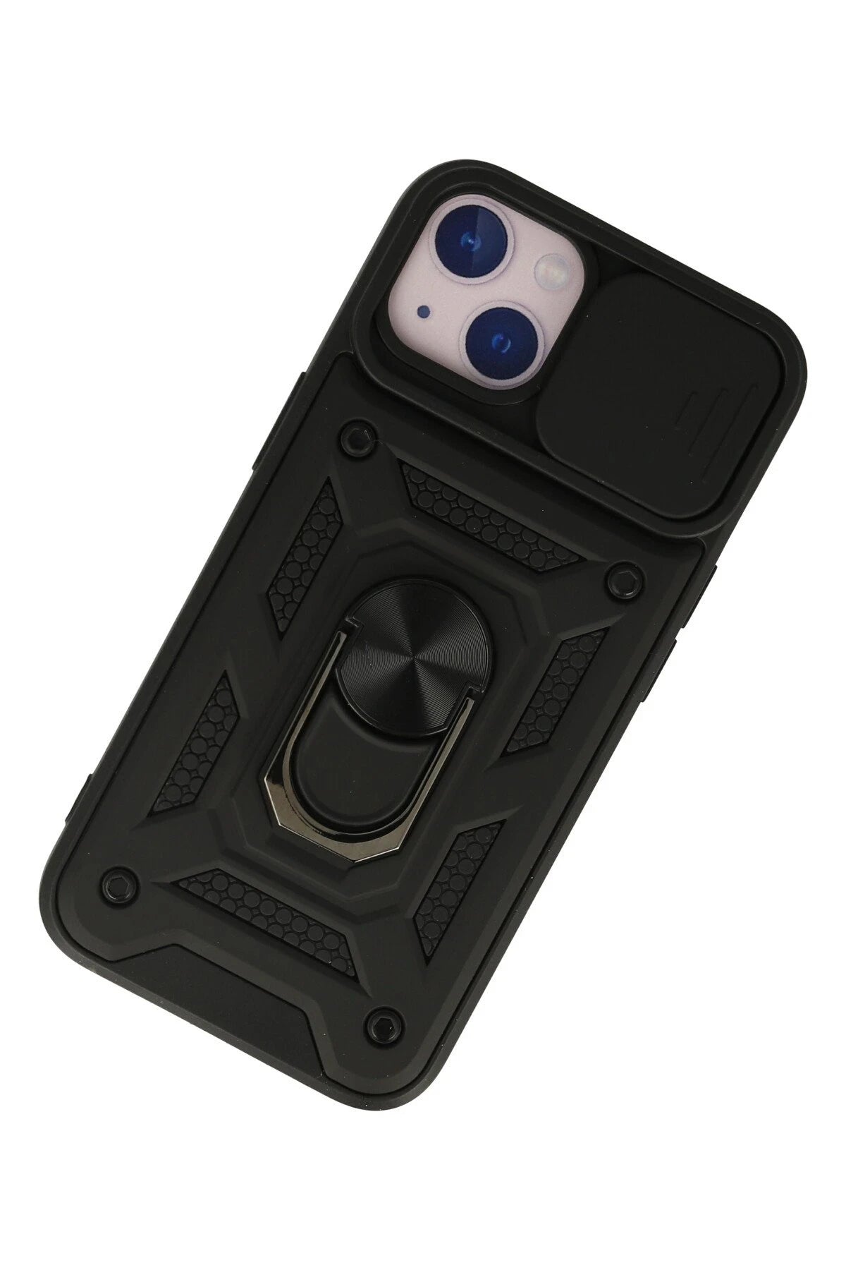 nebaktın Apple iPhone 13 Kılıf Pars Lens Yüzüklü Silikon - Siyah 3