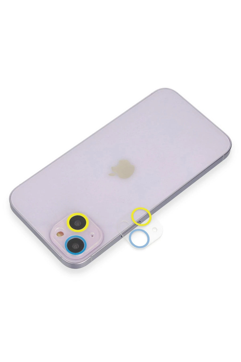 nebaktın Apple iPhone 13 Mini Renkli Kamera Lens Koruma Cam - Sarı-Mavi 1