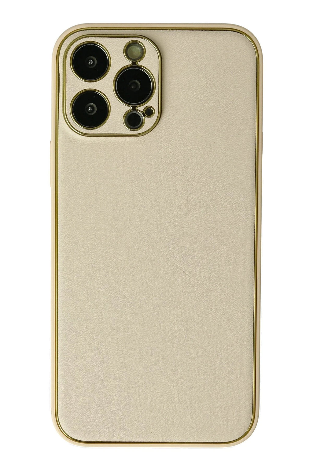 nebaktın Apple iPhone 13 Pro Kılıf Coco Deri Silikon Kapak - Gold 1