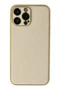 nebaktın Apple iPhone 13 Pro Kılıf Coco Deri Silikon Kapak - Gold 1