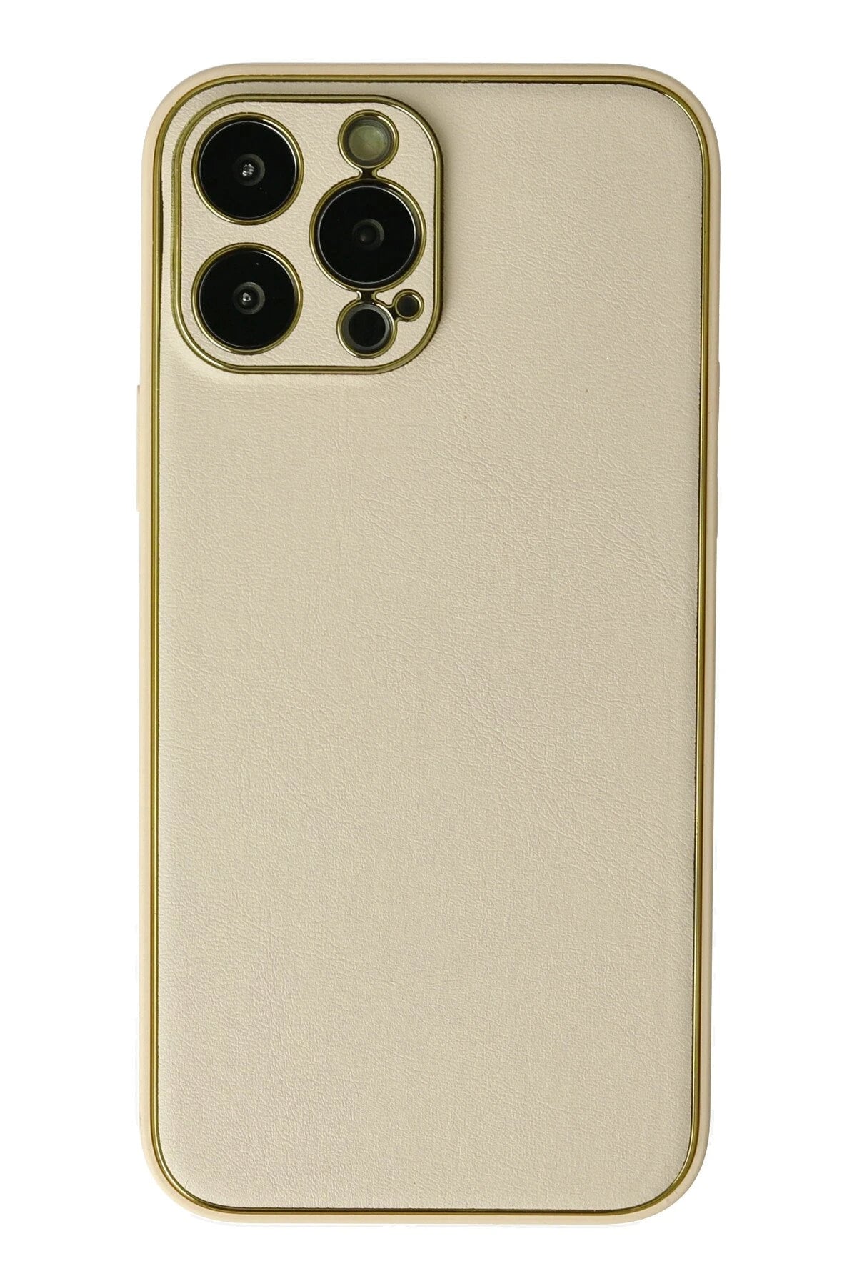 nebaktın Apple iPhone 13 Pro Kılıf Coco Deri Silikon Kapak - Gold 1