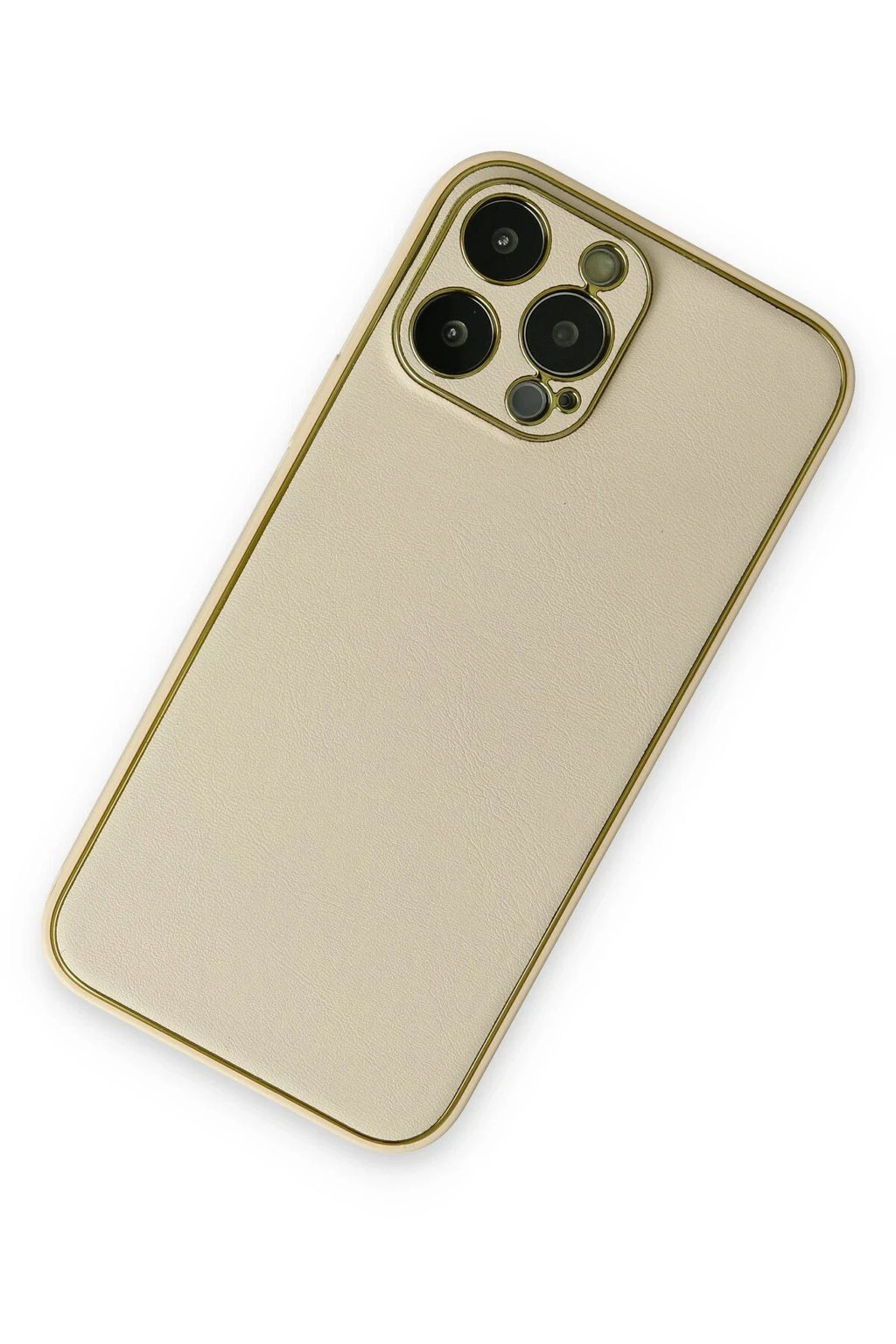 nebaktın Apple iPhone 13 Pro Kılıf Coco Deri Silikon Kapak - Gold 3