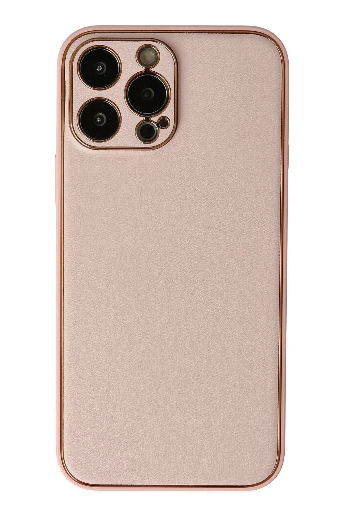 nebaktın Apple iPhone 13 Pro Kılıf Coco Deri Silikon Kapak - Pudra 1