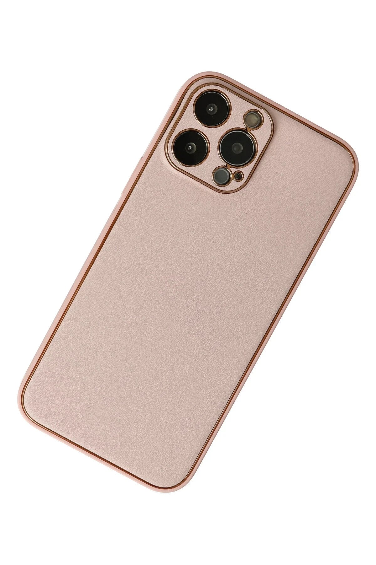 nebaktın Apple iPhone 13 Pro Kılıf Coco Deri Silikon Kapak - Pudra 2