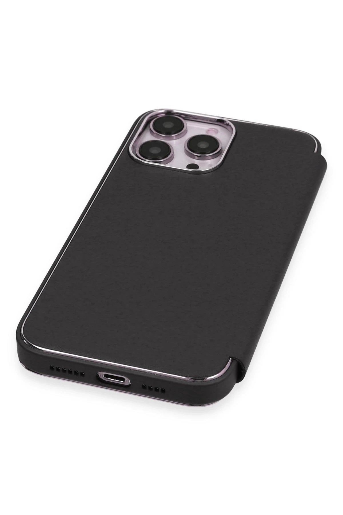nebaktın Apple iPhone 13 Pro Kılıf Dolpin Kapaklı - Siyah 5