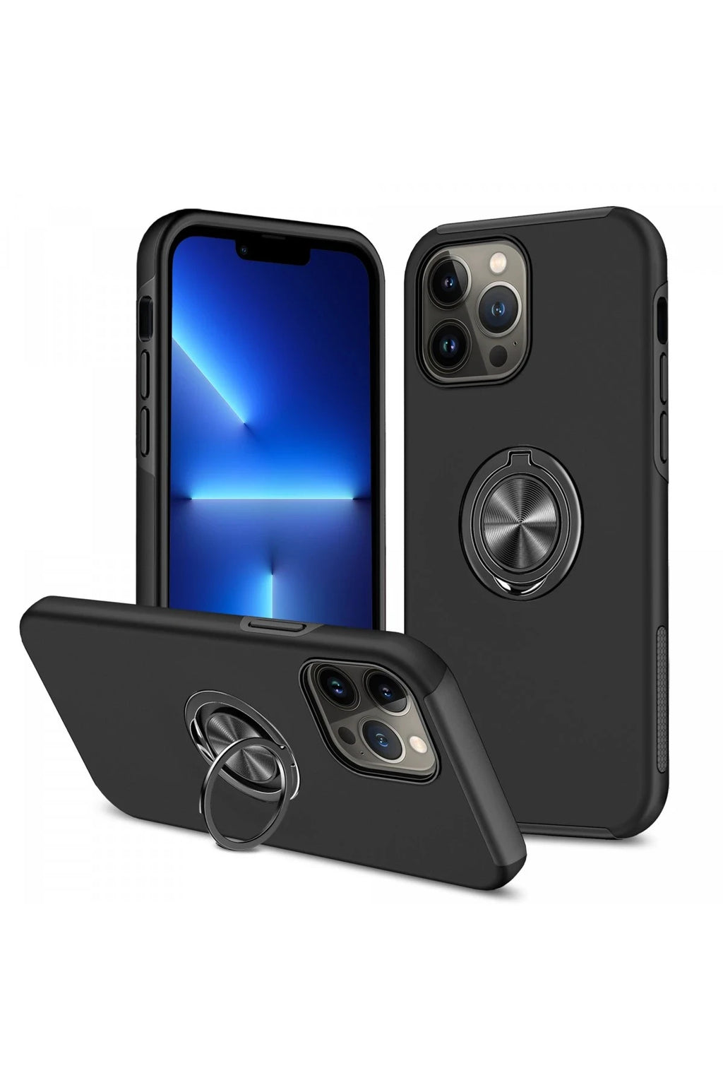 nebaktın Apple iPhone 13 Pro Kılıf Elit Yüzüklü Kapak - Siyah 1