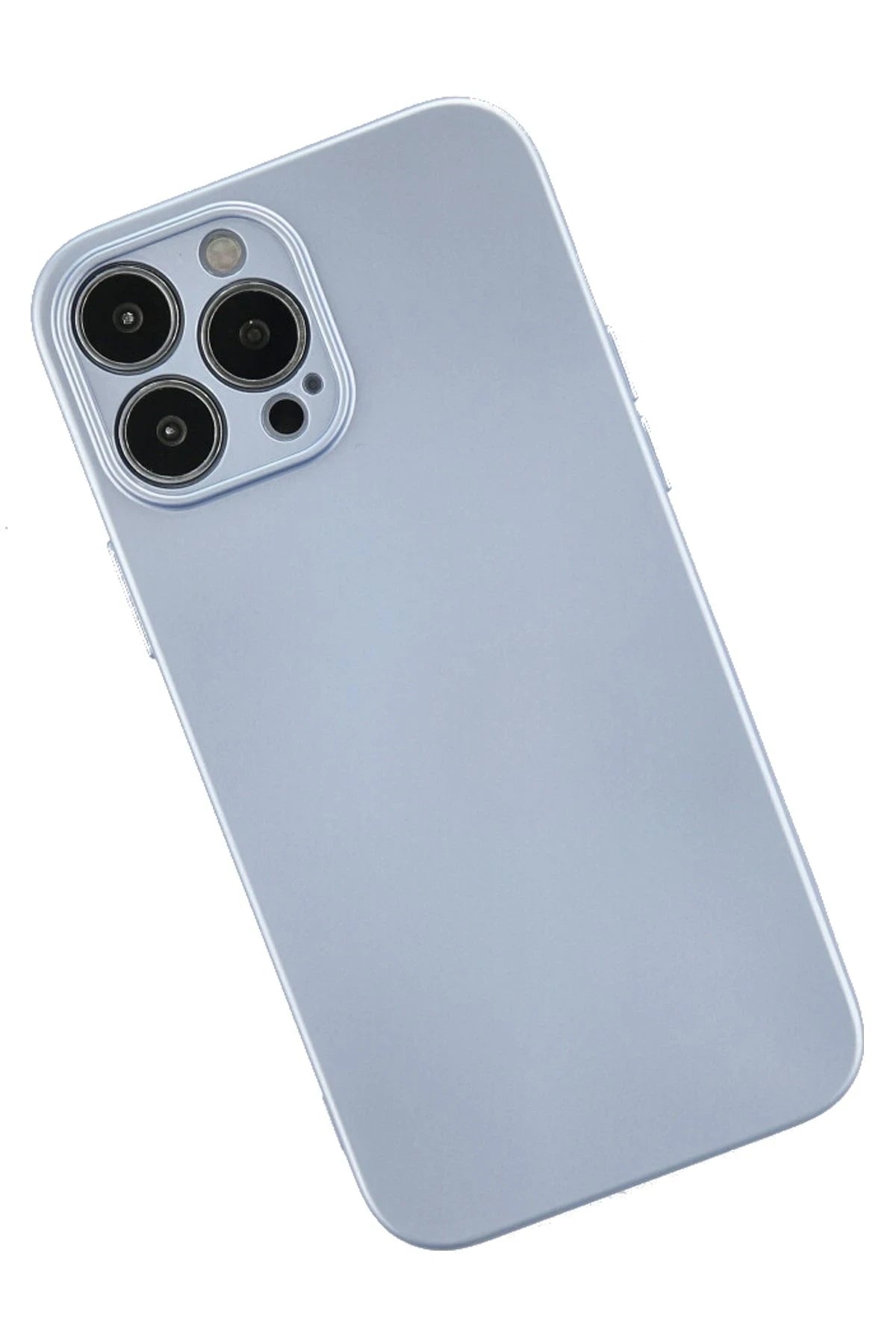 nebaktın Apple iPhone 13 Pro Kılıf Nano içi Kadife Silikon - Sky Blue 3