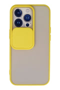 nebaktın Apple iPhone 13 Pro Kılıf Palm Buzlu Kamera Sürgülü Silikon - Sarı 1