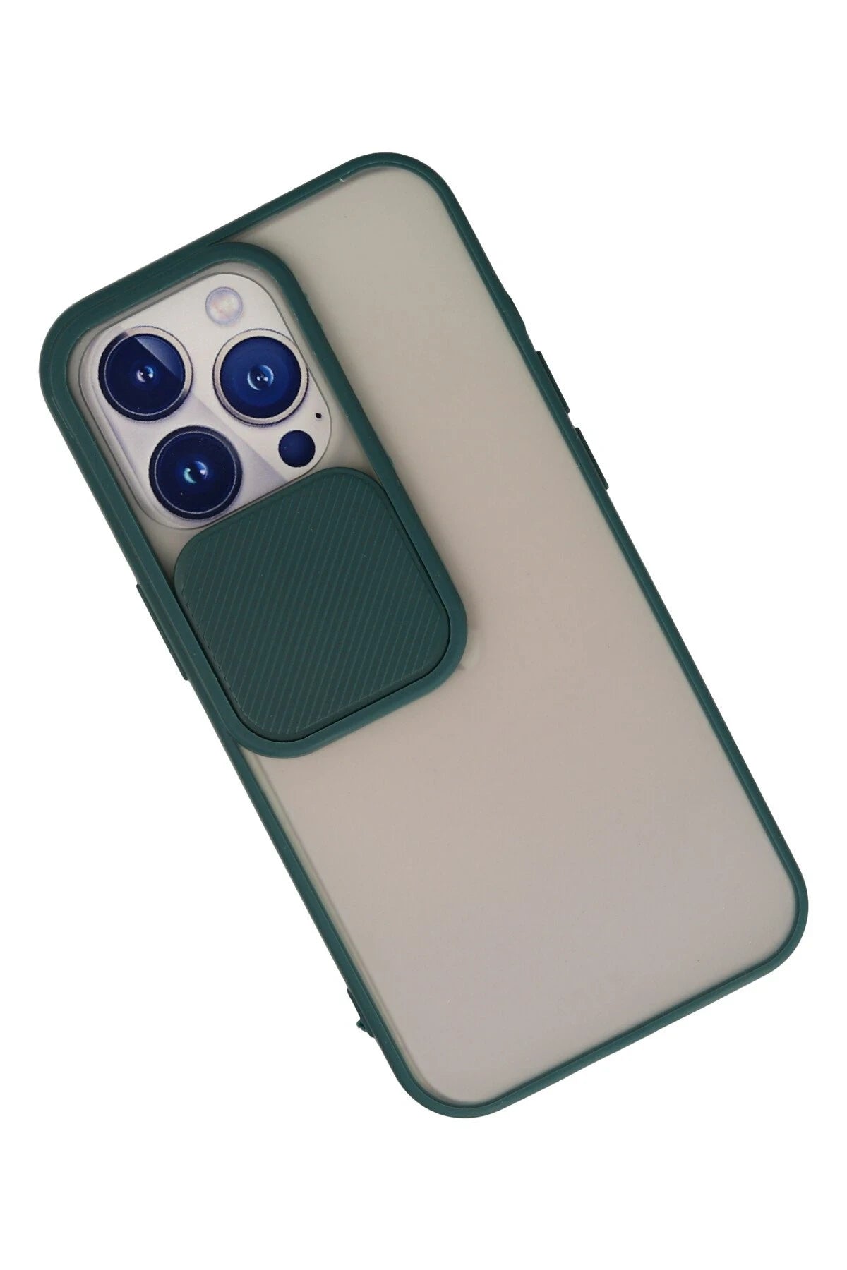 nebaktın Apple iPhone 13 Pro Kılıf Palm Buzlu Kamera Sürgülü Silikon - Yeşil 3