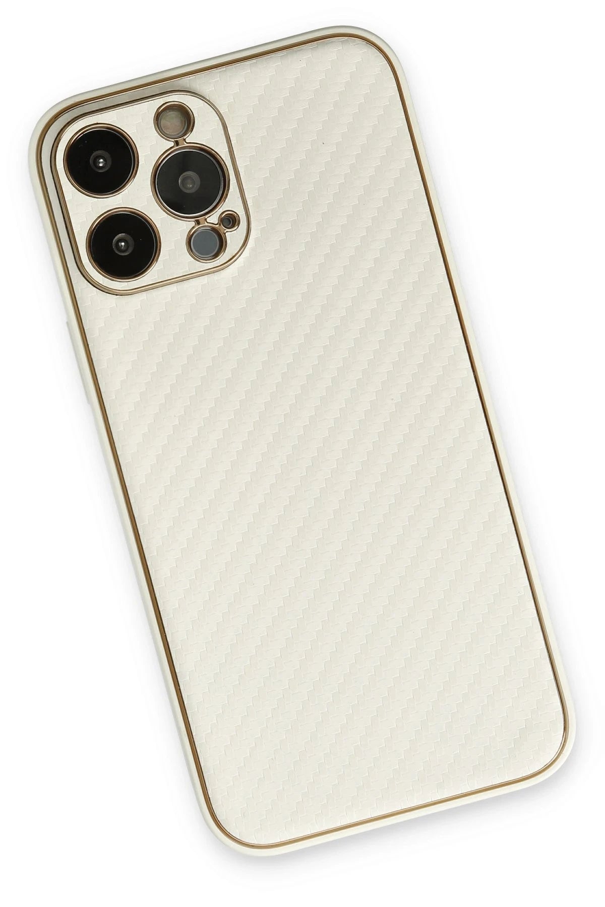 nebaktın Apple iPhone 13 Pro Max Kılıf Coco Karbon Silikon - Beyaz 2