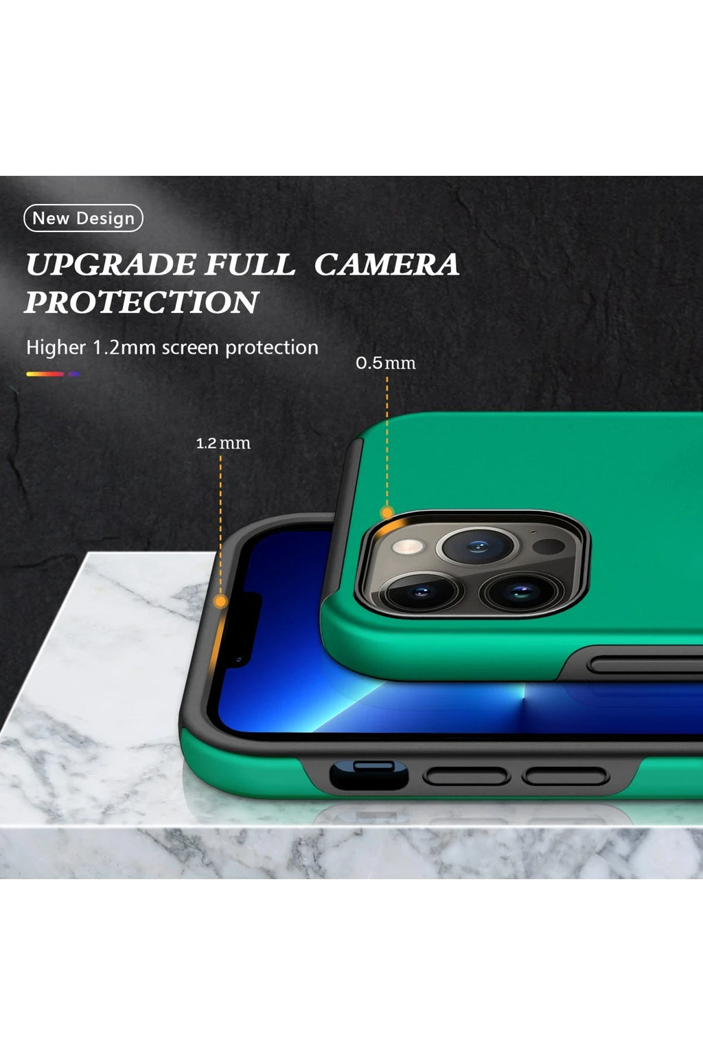 nebaktın Apple iPhone 13 Pro Max Kılıf Elit Yüzüklü Kapak - Yeşil 7