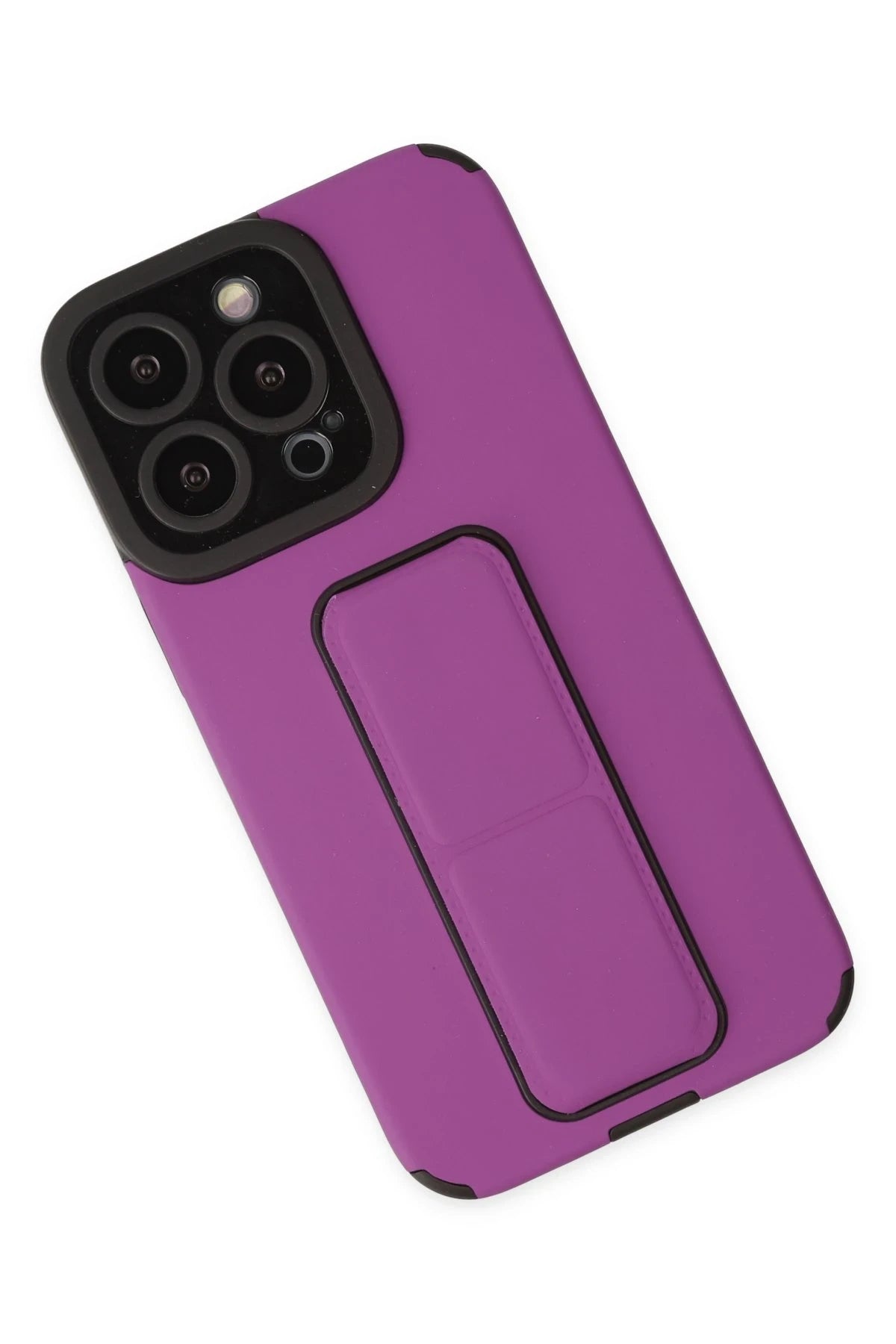 nebaktın Apple iPhone 13 Pro Max Kılıf Mega Standlı Silikon - Mor 5