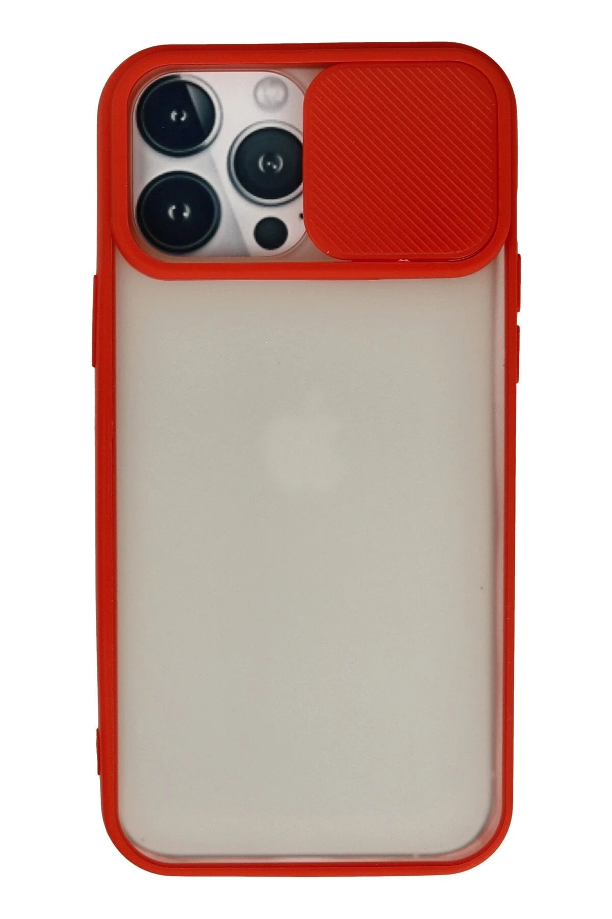 nebaktın Apple iPhone 13 Pro Max Kılıf Palm Buzlu Kamera Sürgülü Silikon - Kırmızı 1
