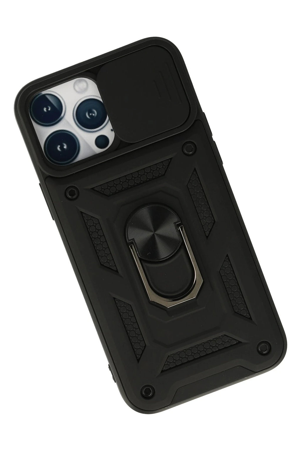 nebaktın Apple iPhone 13 Pro Max Kılıf Pars Lens Yüzüklü Silikon - Siyah 3