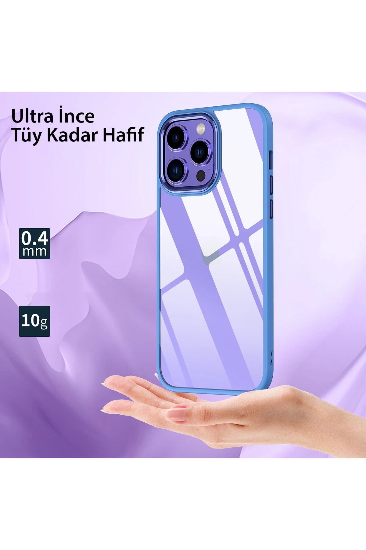 nebaktın Apple iPhone 13 Pro Max Kılıf Power Silikon - Mor 2