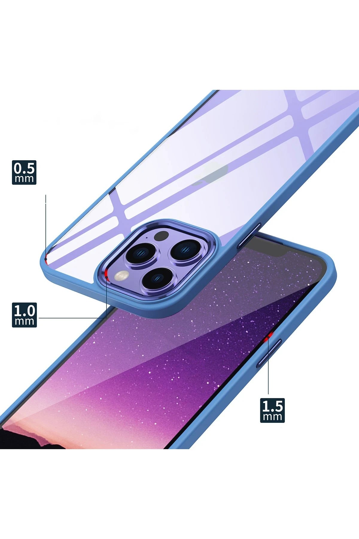 nebaktın Apple iPhone 13 Pro Max Kılıf Power Silikon - Mor 3