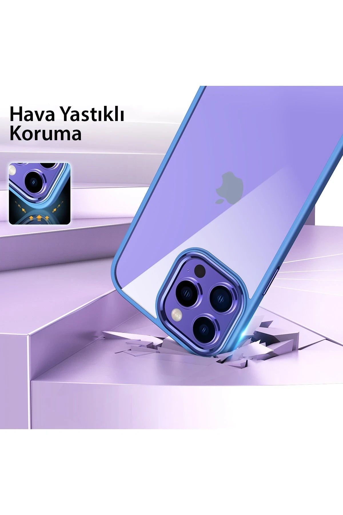 nebaktın Apple iPhone 13 Pro Max Kılıf Power Silikon - Mor 5