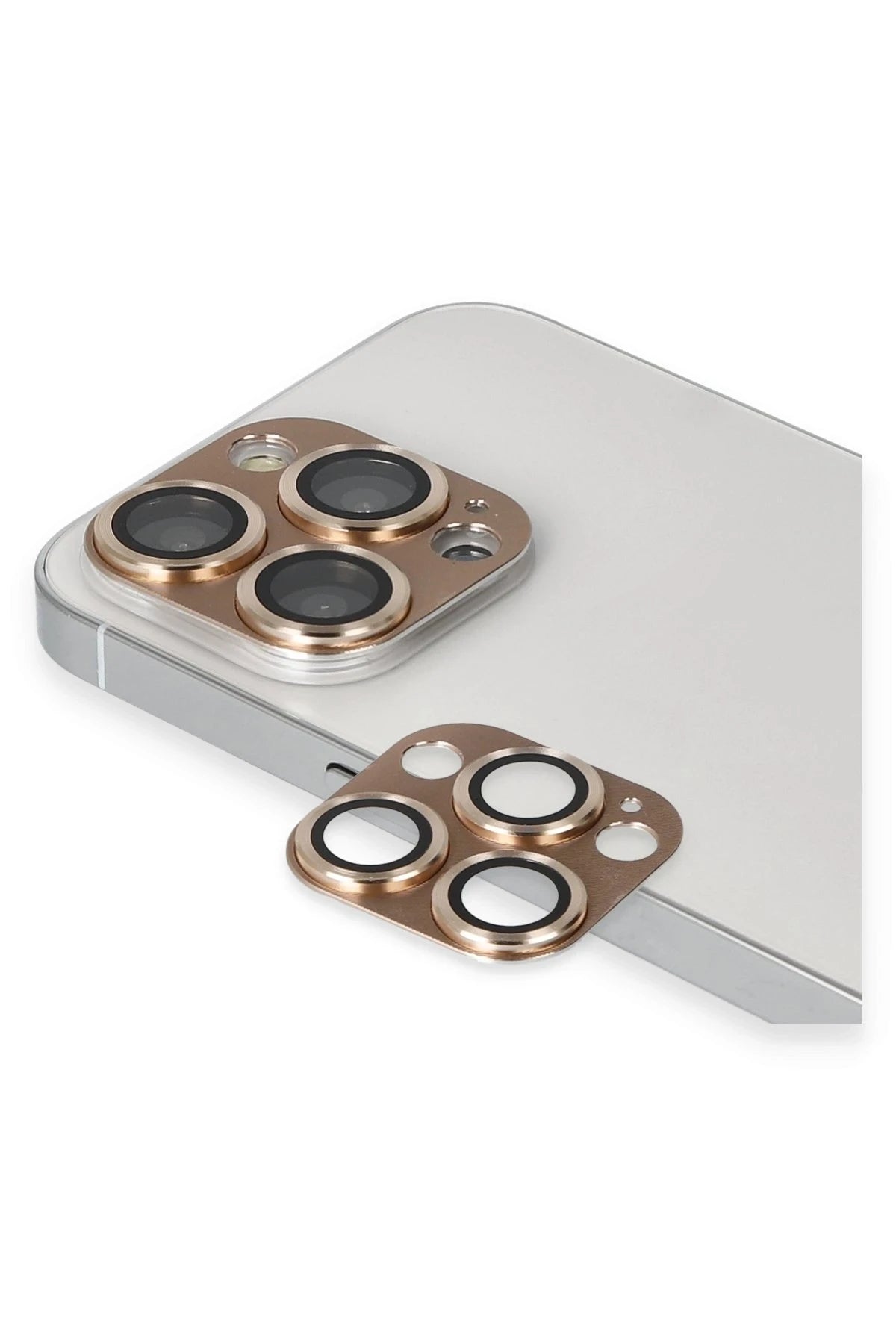 nebaktın Apple iPhone 13 Pro Max Pers Alüminyum Kamera Lens - Gold 3