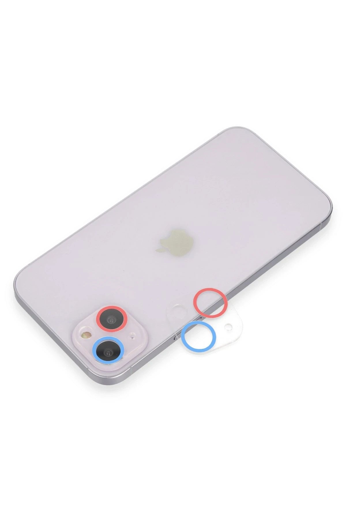 nebaktın Apple iPhone 13 Renkli Kamera Lens Koruma Cam - Pembe-Mavi 1