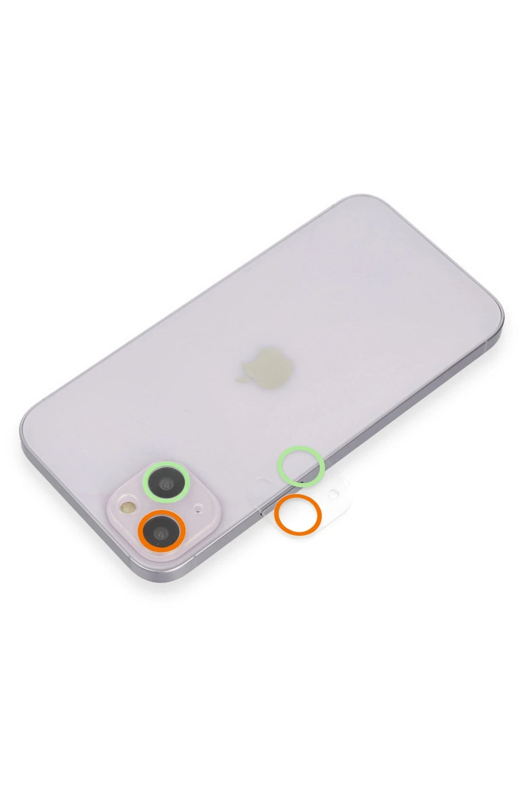 nebaktın Apple iPhone 13 Renkli Kamera Lens Koruma Cam - Turuncu-Yeşil 1
