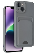 nebaktın Apple iPhone 14 Kılıf Kelvin Kartvizitli Silikon - Gri 1