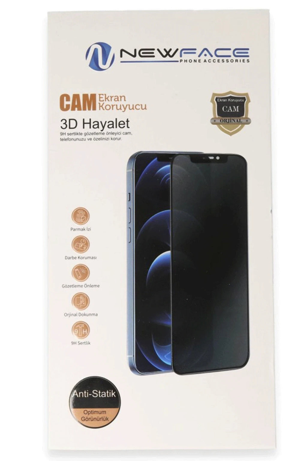 nebaktın Apple iPhone 14 Pro 3D Antistatik Hayalet Cam Ekran Koruyucu 2