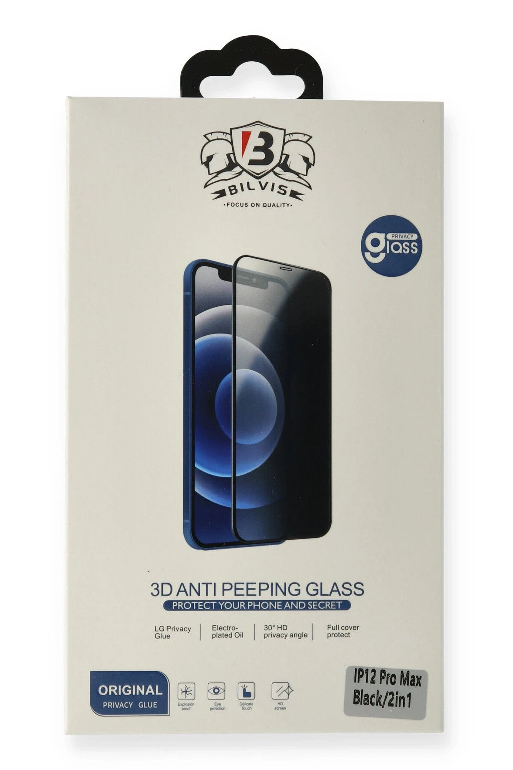 nebaktın Apple iPhone 14 Pro Bilvis 3D Anti Peeping Hayalet Cam Ekran Koruyucu 2