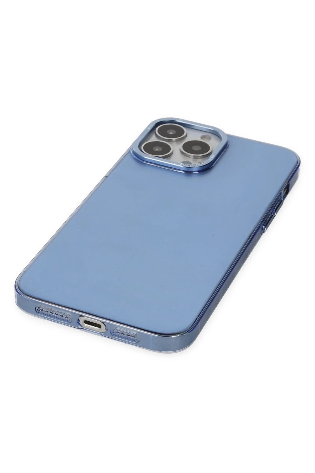 nebaktın Apple iPhone 14 Pro Kılıf Anka PC Sert Metal Kapak - Mavi 4