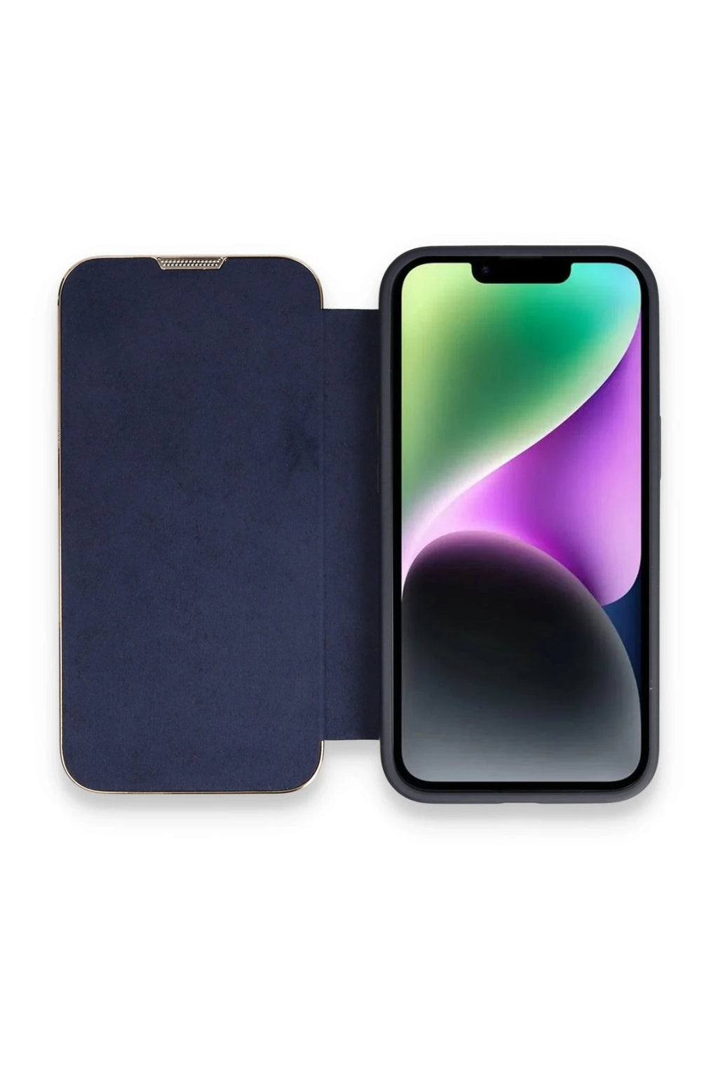 nebaktın Apple iPhone 14 Pro Kılıf Dolpin Kapaklı - Lacivert 1